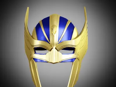 Low poly Thor Helmet - Love and thunder  Low-poly 3D model