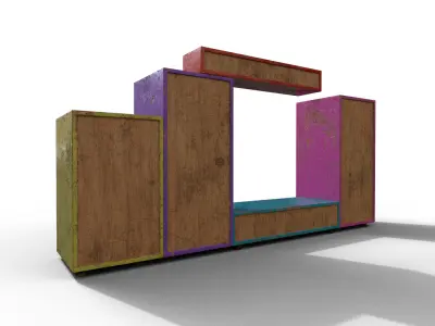 Pack 2 Sets Modern Furniture 3D Model Low-poly 3D model