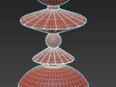 odeon glass pendant light with gold and accents 3D model