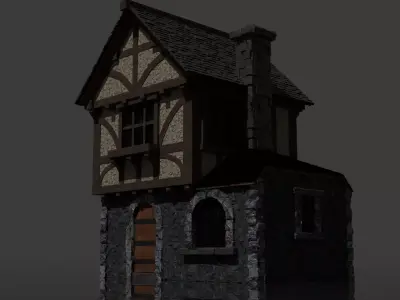 The Hearthstone Bakery   Medieval 3D Asset Low-poly 3D model