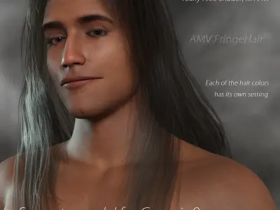 Fringe Hair for G8 and G9 Low-poly 3D model