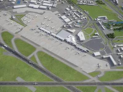 Warsaw - Chopin Airport - WAW Low-poly 3D model