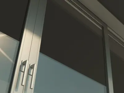 Panoramic sliding system Window Door Low-poly 3D model