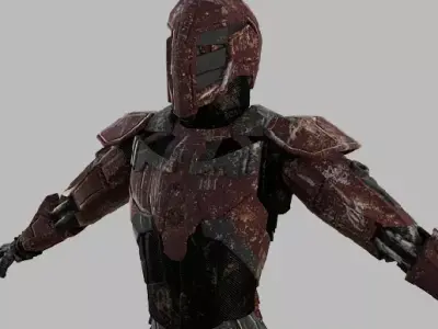 Kandas the advanced robot knight Low-poly 3D model