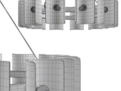 AVAIL chandelier made of glass and metal Low-poly 3D model