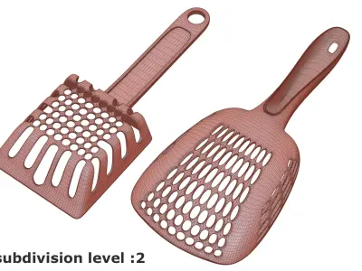 cat litter shovels 3D model