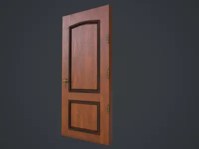 Interior Wooden Doors Set Low-poly 3D model