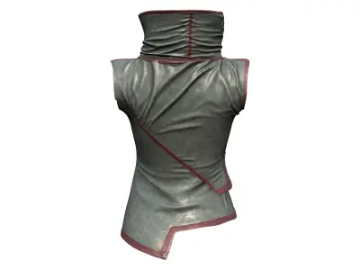 Dystopian Futuristic Sci-fi Sleeveless Top With High Neck Low-poly 3D model