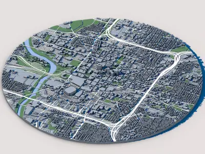 Indianapolis Cityscape Indiana State Capital Architecture 3D model