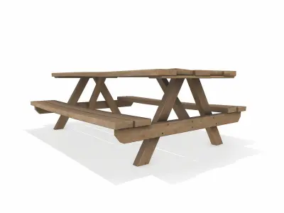  Picnic Table Low-poly PBR 