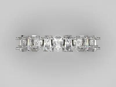 Luxury white gold engagement ring diamonds model ring jr00052 3D print model