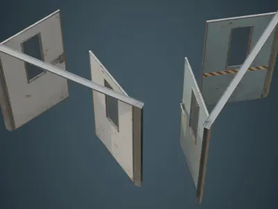 Industrial Door 1B Low-poly 3D model