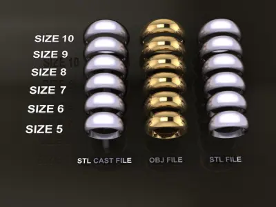 Dome Cocktail Ring Band Mix Size 3D print model