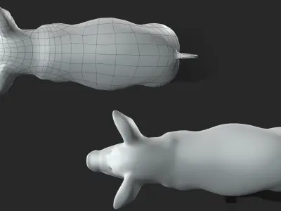Baby Pig BaseMesh - Topology + UV Map