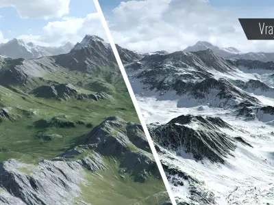 Mountain Summer and Winter Textures Low-poly 3D model purchase