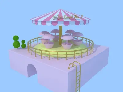 swivel mushroom chair 3d model 3D model