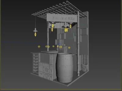 Kiosk - Cane Juice 3D model