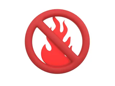 No Fire Icon V1 002 Low-poly 3D model