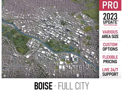 Boise Low-poly 3D model