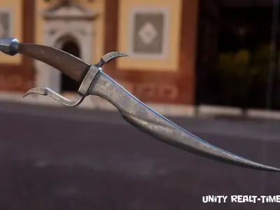 Dagger PBR GameReady sword Low-poly 3D model