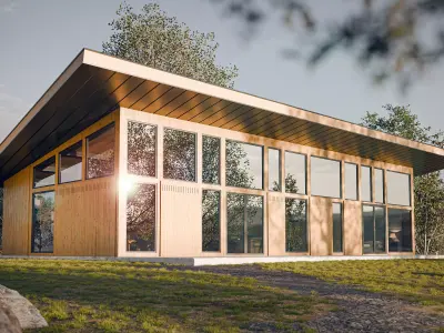 Wooden Villa scene 3D model