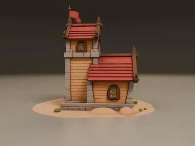 medieval house 3D print model 15