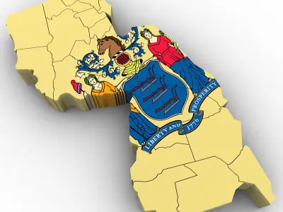 New Jersey Political Map 3D model