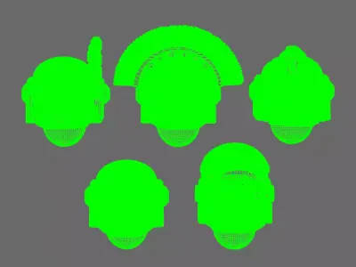 Space Knights V2 Metal Storm Style Helmets 3D print model