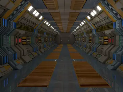 Sci Fi Corridor  3D model 42