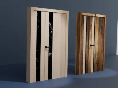 wooden door Free 3D model 3