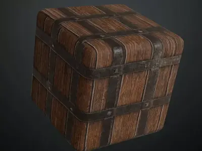 Reinforced Medieval Iron-Bound Wood PBR Texture