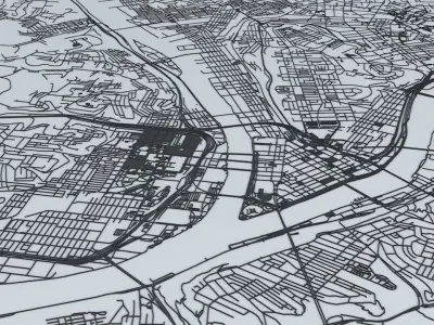 Pittsburgh Road Network and Streets 3D model