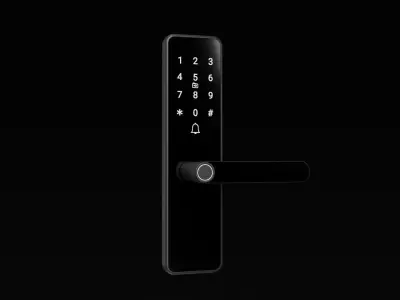 modern smart handle doors Low-poly 3D model
