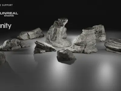 Stone pack Low-poly 3D model