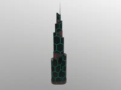 Cyberpunk City - Building 46 Low-poly 3D model