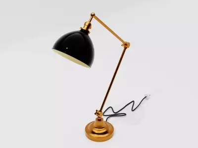Antique Articulated Desk Lamp Low-poly 3D model
