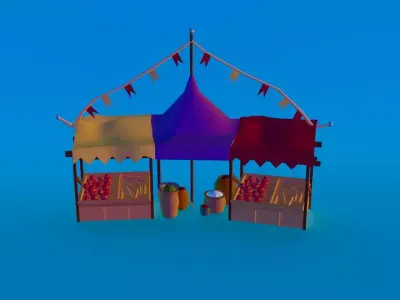 Trade Shop Low-poly 3D model