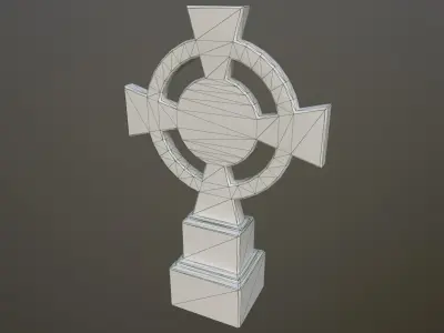 Christian Burial Cemetery Cross Tombstone tomb Low-poly 3D model