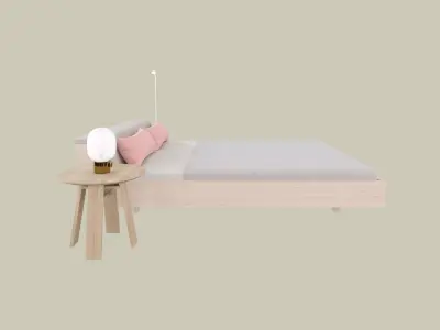 Model Set 12 Fusion bed Zeitraum Bedside table JWDA Lamp MENU  3D model