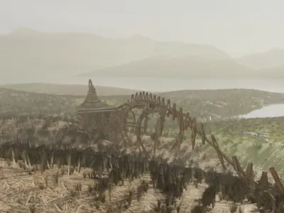 Isolated  Nordic Sculpture Low-poly 3D model