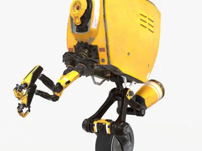 Monocykl Sci-Fi Robot  Low-poly 3D model