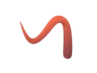 Cartoon Tentacle V1 001 Low-poly 3D model