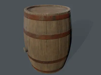 Barrel Low-poly 3D model