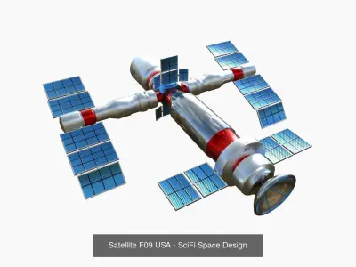 10 Satellite F Collection - SciFi Space Design 3D Model Pack