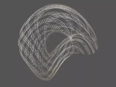 Abstract Ring Sphere v2 002 Low-poly 3D model