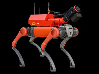  Firefighter Robot Unitree B2 Version 1 PBR 