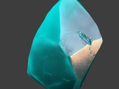 crystal turquoise stone Low-poly 3D model