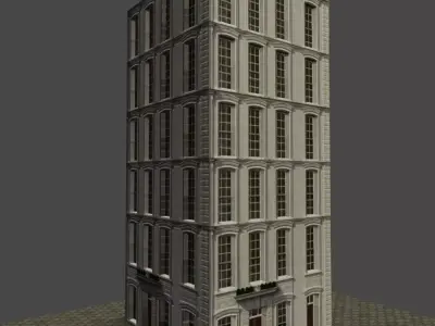 building 4 tall Low-poly 3D model