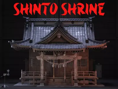 Shinto Shrine Japanese Temple 3D model