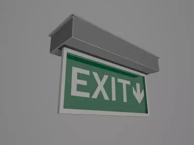 Exit Sign Low-poly 3D model